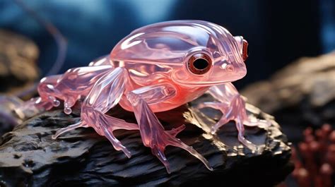 Premium AI Image | Pink color frog made with Glass Art