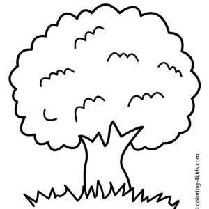 Simple Tree Coloring Page Printable for Free Download