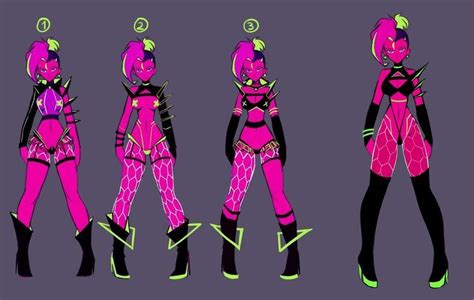 Neon Moika Concept character sheet design | Female character design ...