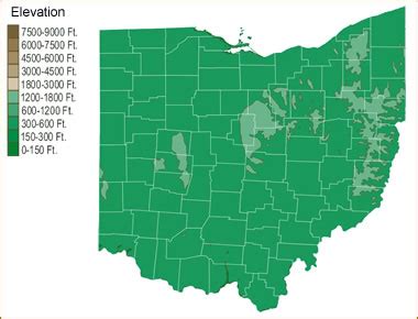 Ohio Elevation Map