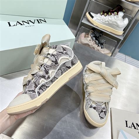 LANVIN Leather Curb Sneakers Snake • SneakerDouble