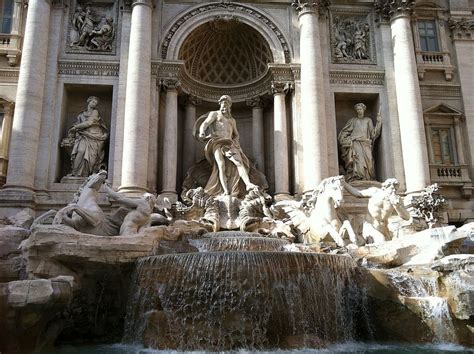 HD wallpaper: trevi fountain, sculptures, rome, ancient, roman ...