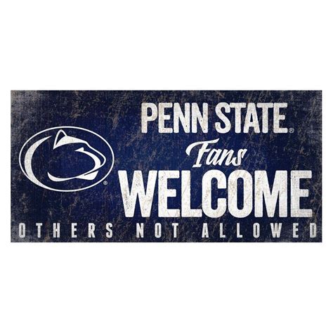 NCAA Fan Creations Fans Welcome Sign Penn State Nittany Lions | Sports signs, Wall signs, Accent ...