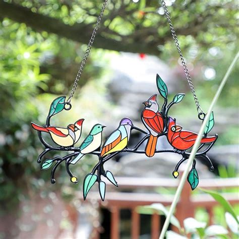 5 Birds Stained Glass Window Hangings – ToHitTheRoad