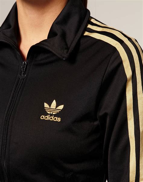 adidas Gold Stripe Classic Track Jacket in Black - Lyst