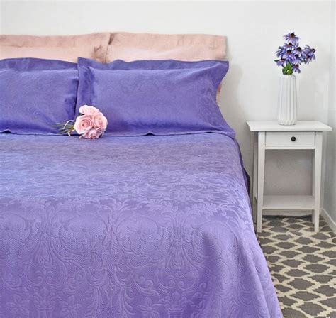 Flower Lavender Bedspread Blanket Set - Isador