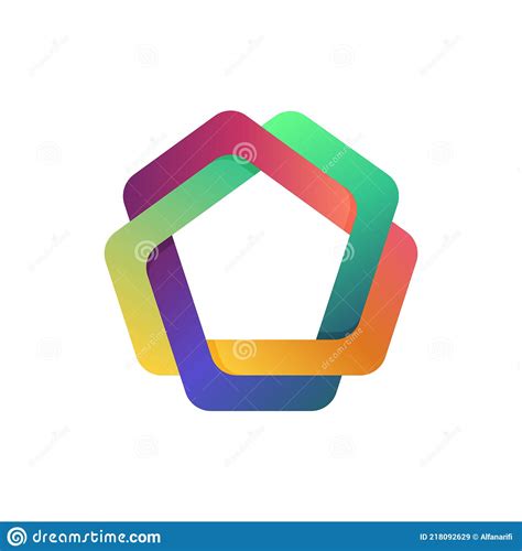 Pentagon Abstract Colorful Geometric Shape Stock Vector - Illustration of digital, modern: 218092629