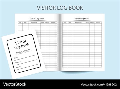 Kdp interior visitor log book template Royalty Free Vector