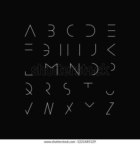 Vector Minimal Font Modern Futuristic Design: เวกเตอร์สต็อก (ปลอดค่าลิขสิทธิ์) 1221685129 ...