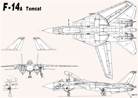 Grumman F-14 Tomcat (Cutaway) (Spaccato) (Profili)