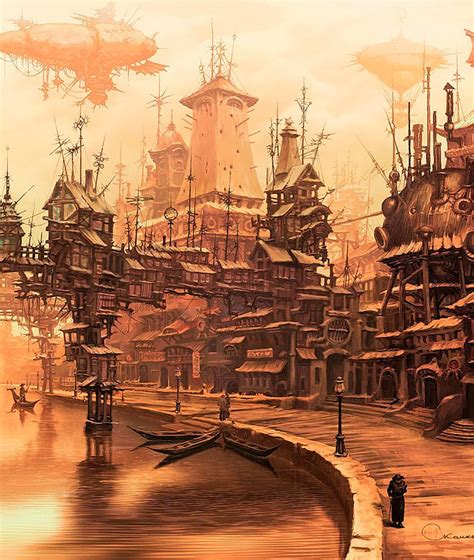 Steampunk City Concept Art Wallpaper : Fantasy Art, City, Cityscape ...