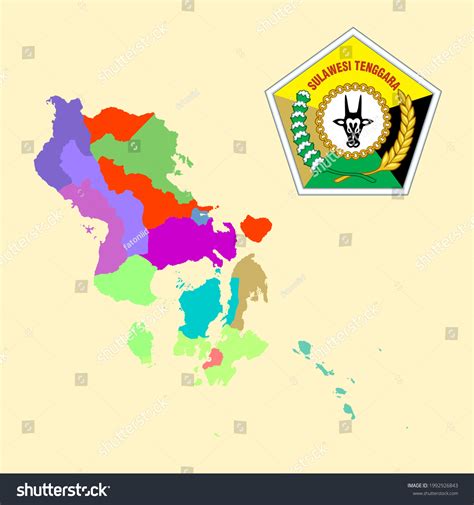 Carte et logo de Sulawesi Tenggara : image vectorielle de stock (libre de droits) 1992926843 ...