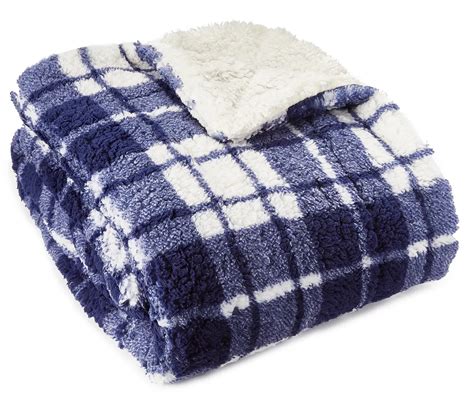 Living Colors Plaid Reversible Sherpa Throw | Big Lots