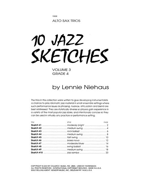  10 Jazz Sketches, Volume 3 (altos) by N