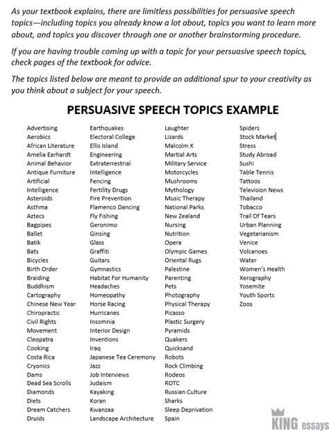informative speech topic ideas for college students