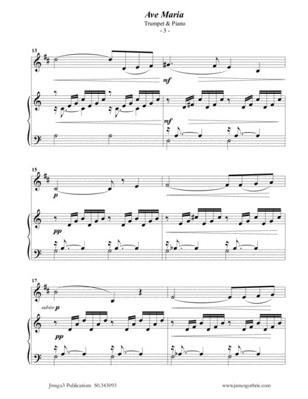  Bach-Gounod: Ave Maria, Schwencke Version For Trumpet & Piano by J. S. Bach - Gounod
