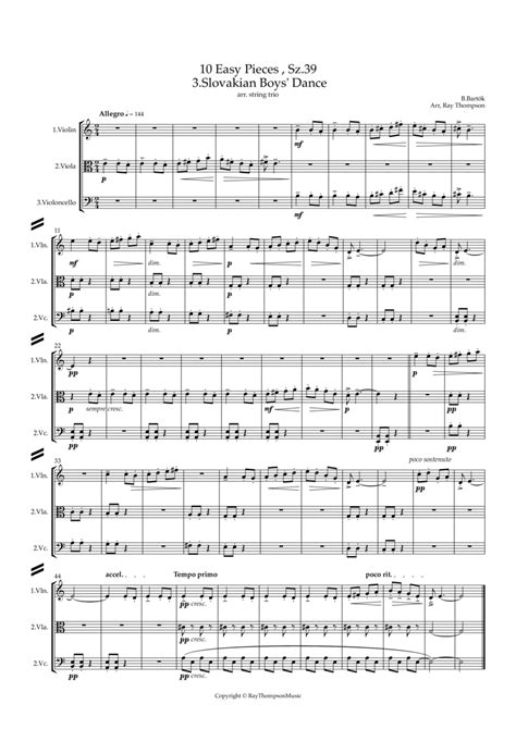  Bartók: 10 Easy Pieces , Sz.39  3.Slovakian Boys' Dance - String Quartet by Bela Bartok