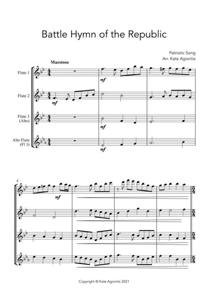  Battle Hymn Of The Republic - Jazz Arrangement For Flute Trio by Patriotic Song