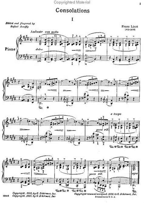  Consolations And Liebesträume For Piano by Franz Liszt