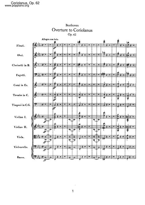  Coriolan Overture, Op. 62 - Score by Jeremy Woolstenhulme