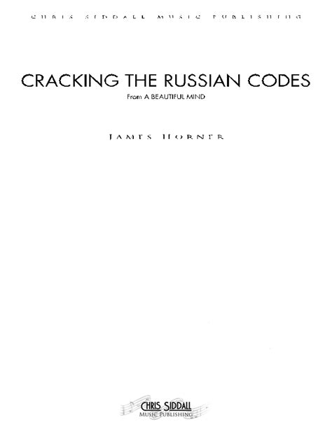  Cracking The Russian Codes - Score Only by James Horner