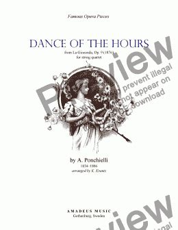  Dance Of The Hours (La Gioconda) For String Quartet by A. Ponchielli