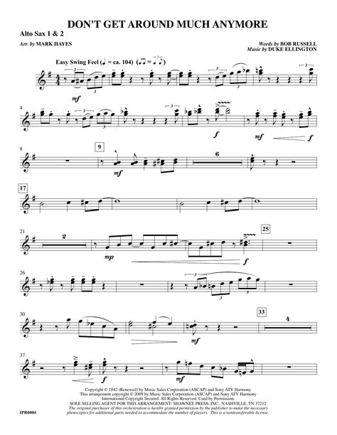  Don't Get Around Much Anymore (arr. Mark Hayes) - Alto Sax 1 & 2 by Duke Ellington