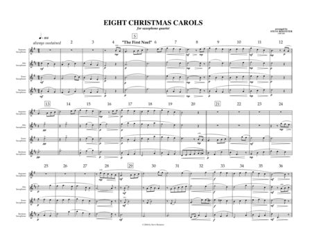  Eight Christmas Carols For Saxophone Quartet (SATB) - Arr. Reisteter by Traditional