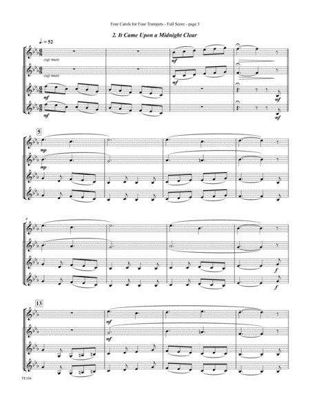  Four Carols For Four Trumpets by Traditional