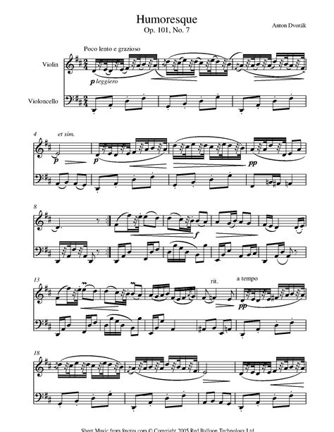  Humoresque For Violin And Piano by N