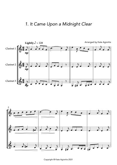  More Carols For Three - Clarinet Trio by Traditional Christmas