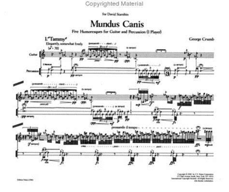  Mundus Canis - Five Humoresques For Guitar And Percussion by George Crumb