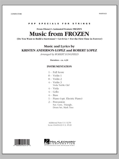 Music From Frozen - Conductor Score (Full Score)