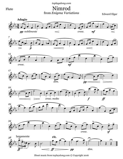  Nimrod From Enigma Variations, Op. 36 For Flute Choir by Edward Elgar