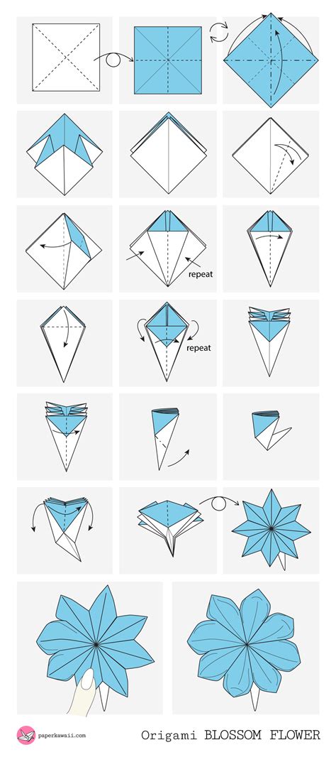 Origami Flowers Diagrams