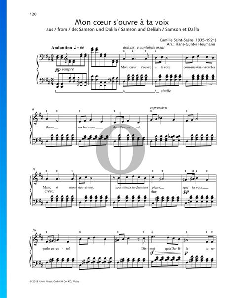  Saint-Saëns-Mon Coeur S'ouvre à Ta Voix,from 'Samson Et Dalila',in D Flat Major,for Voice And Piano by Camille Saint-Saens