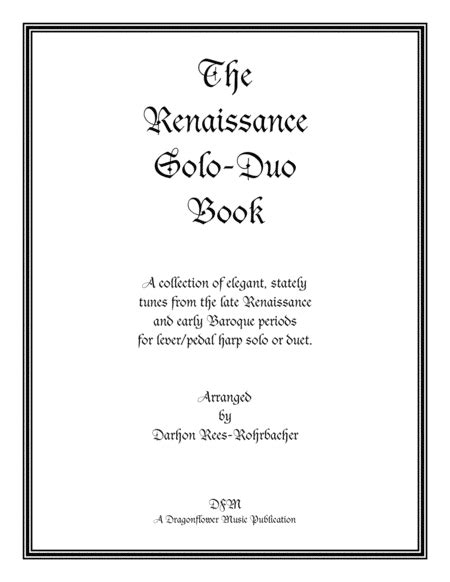  The Renaissance Solo-Duo Book by Darhon Rees-Rohrbacher