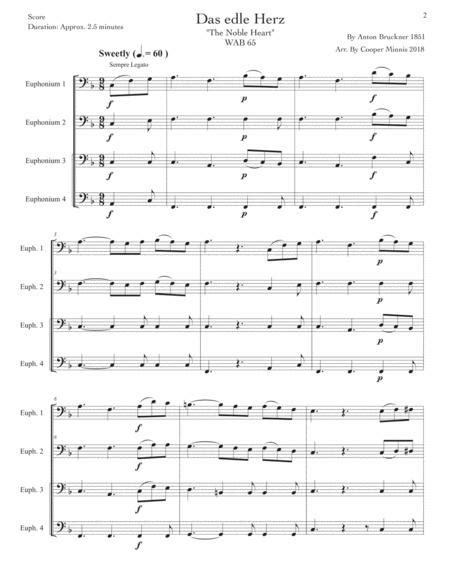  Three Pieces By Anton Bruckner: Euphonium Quartet- Full Scores by Anton Bruckner