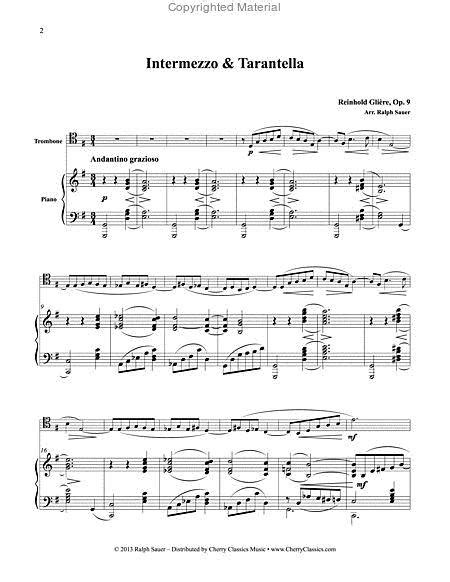  Two Pieces For Trombone & Piano by Reinhold Moritzovich Gliere