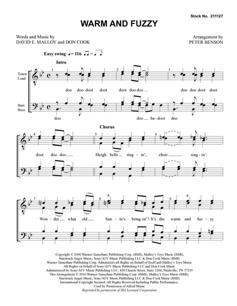  Warm And Fuzzy (arr. Peter Benson) by Billy Gilman
