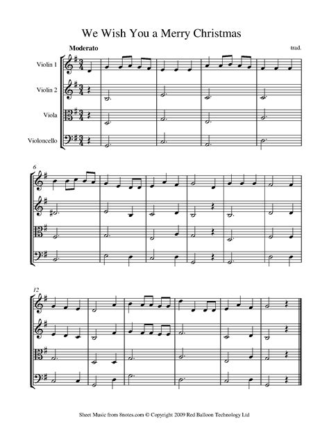  We Wish You A Merry Christmas - String Quartet (Score And All Parts) by Murilo Frias