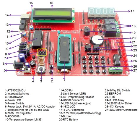 circuit diagram of 8051 development board 