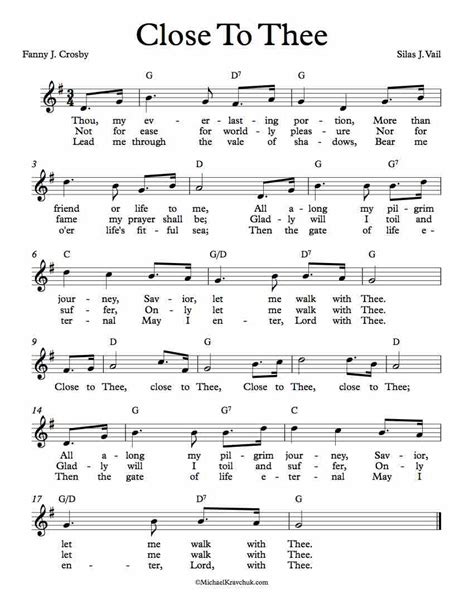 Free Sheet Music Close To Thee The Celebration Choir