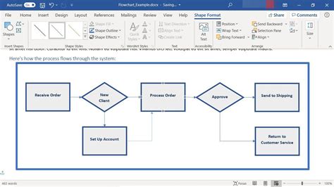 creating a process flow chart in word 