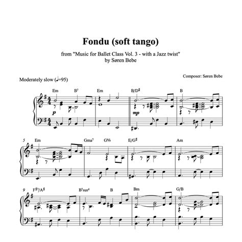 Free Sheet Music Fondu Soft Tango Sren Bebe