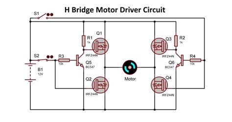 h bridge circuit diagram with forward reverse 