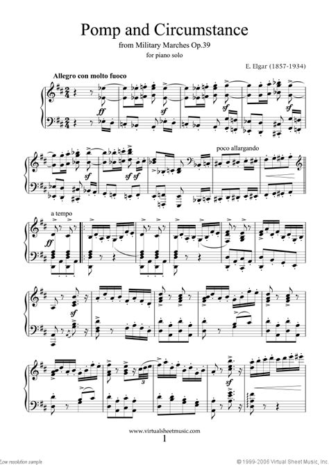 Free Sheet Music Pomp And Circumstance Solo Piano Steve Siu