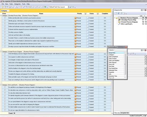process flow diagram checklist 