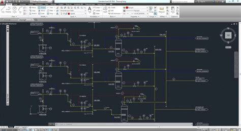 process flow diagram using autocad 