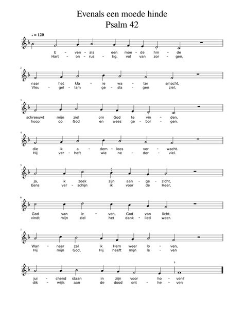 Free Sheet Music Psalm 42 Vers 3